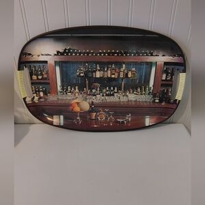 Vintage 1970's Bar Scene Decorative Tray